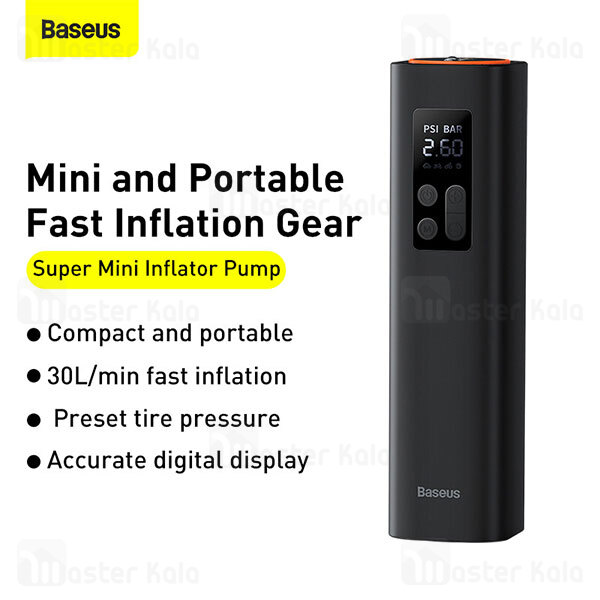 کمپرسور باد بیسوس Baseus Super Mini Inflator Pump CRCQ000001 دارای چراغ LED